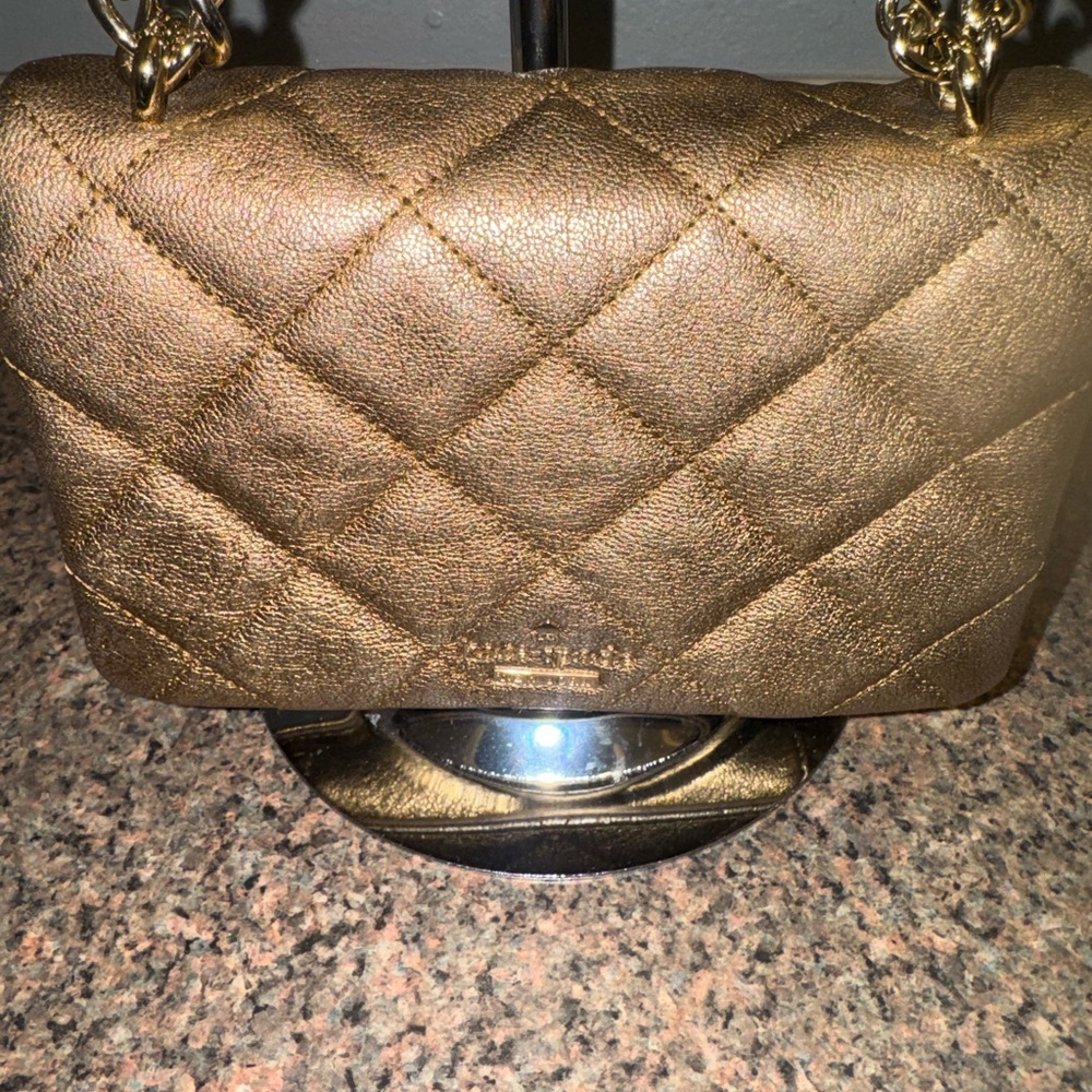 Kate Spade Gold Quilted Crossbody Bag